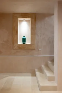 natural stone niche stairs light scicli