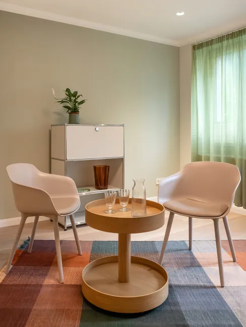 Minimalist therapy room for a practice